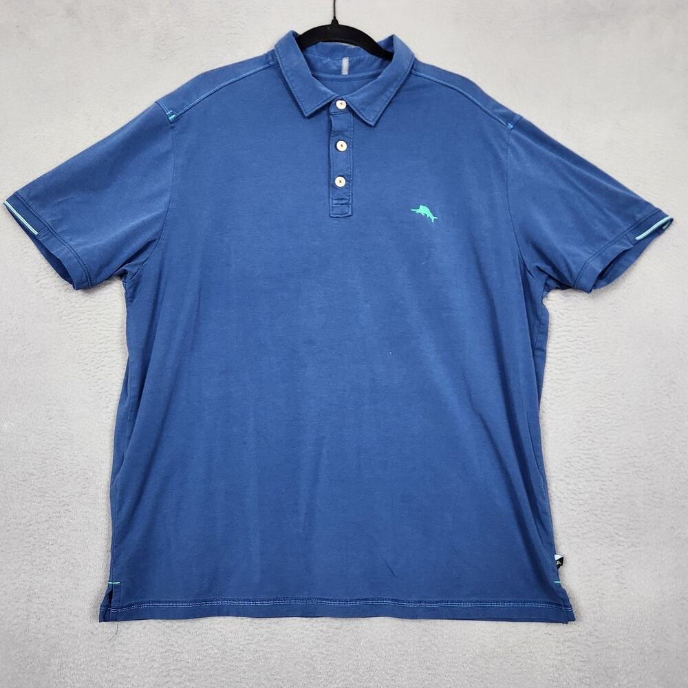 Tommy Bahama IslandZone Polo Shirt Mens XL Blue Stretch Golf Performance Casual